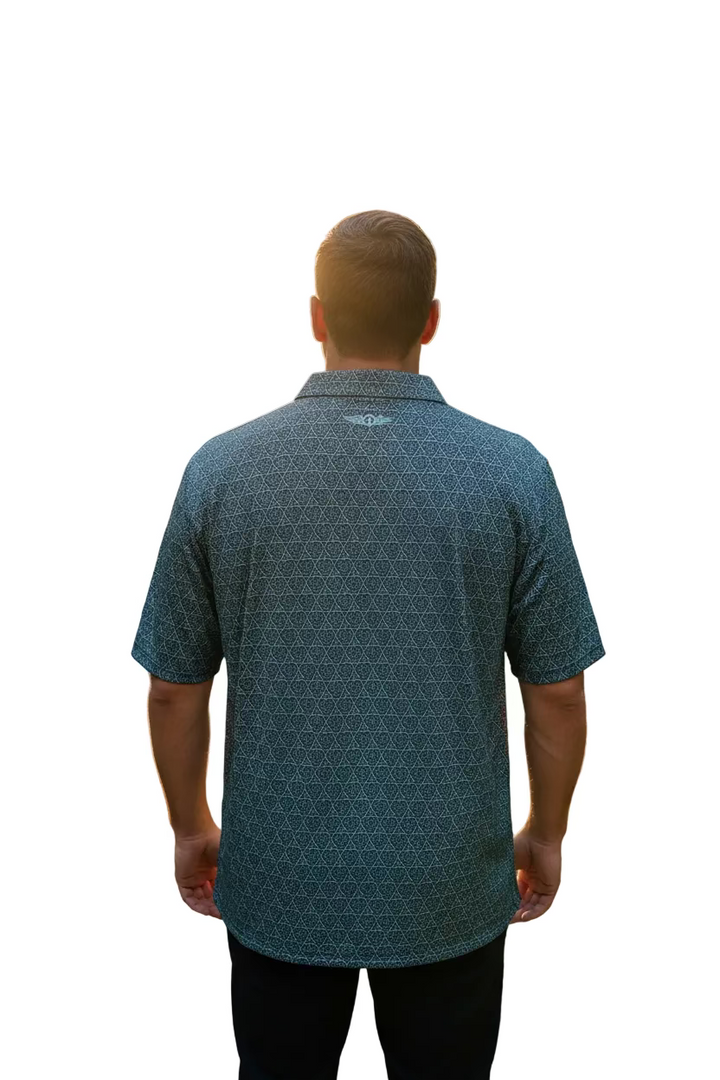 Straight Down Mens Portrush Short Sleeve Polo - Navy/Lagoon