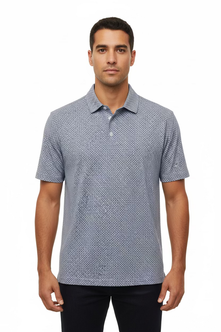 Straight Down Mens Ventana Short Sleeve Polo - Navy/Blizzard