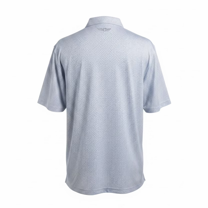 Straight Down Mens Intersect Short Sleeve Polo (w/logo) - Blizzard/Cool Blue