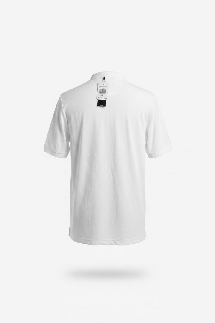 Adidas Mens Heat Collarless Short Sleeve Polo (w/logo) - White
