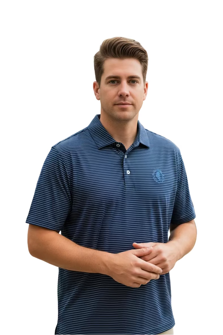 B Draddy Mens Captain Crunch Short Sleeve Polo (w/logo) - Navy