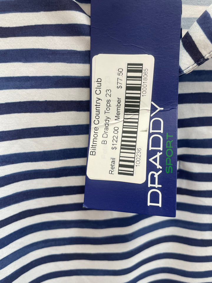 B Draddy Mens Captain Creative Short Sleeve Polo (w/logo) - Slate Blue/White