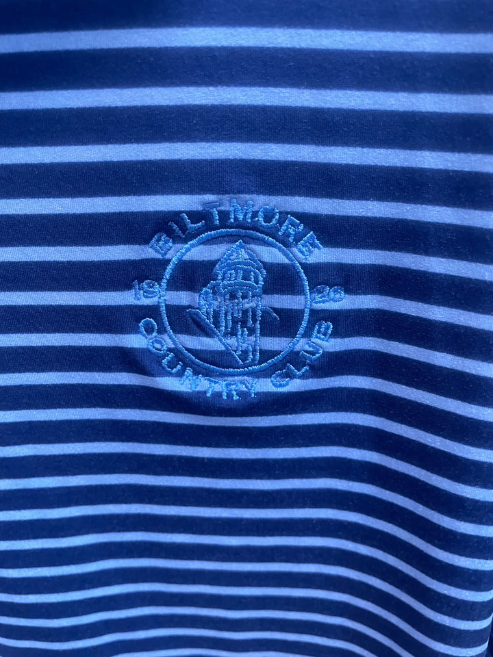 B Draddy Mens T-Bone Short Sleeve Polo (w/logo)  - Navy/Slate Blue