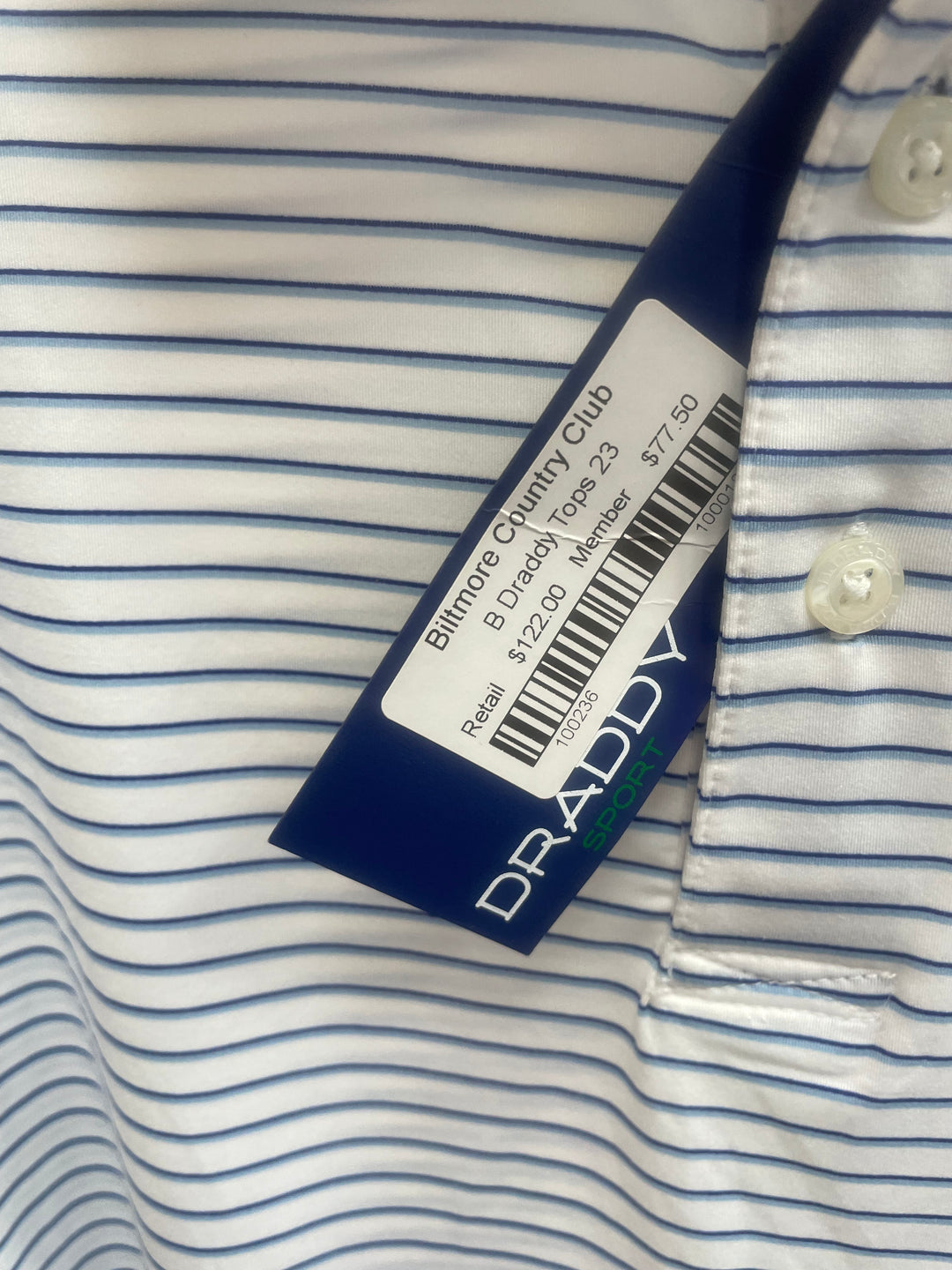 B Draddy Mens Matt Short Sleeve Polo (w/logo) - White/Blue