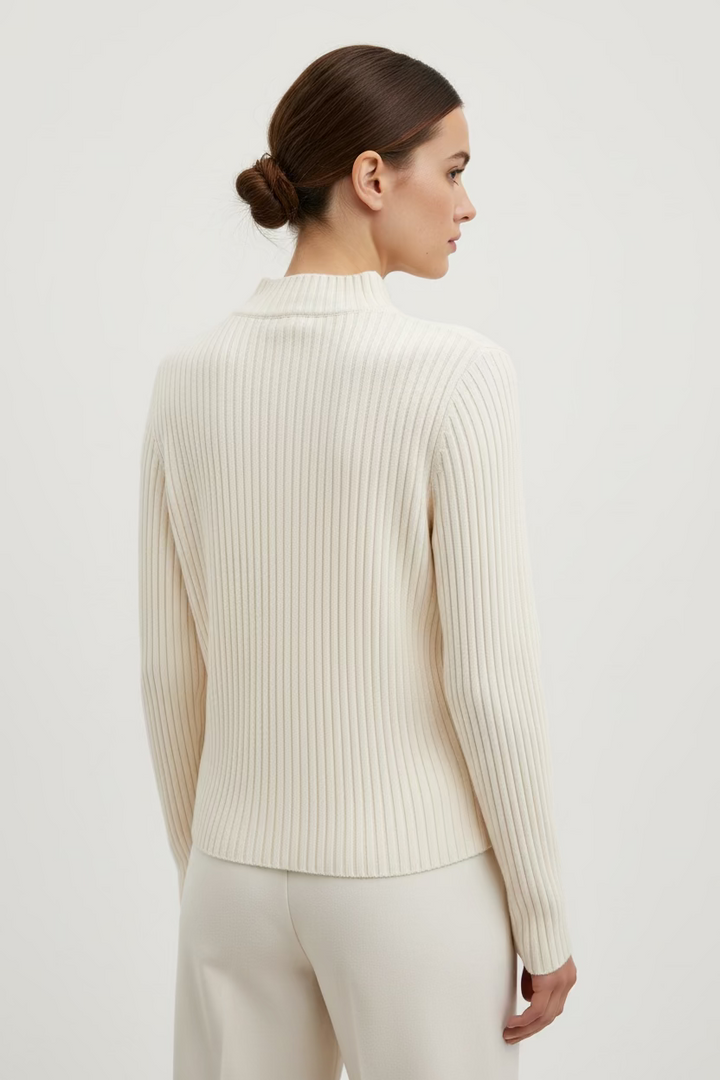 27 Miles Womens Toni Long Sleeve Sweater - White - Medium