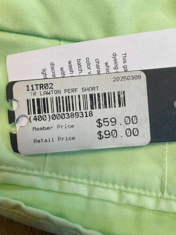 Turtleson Mens Lawton Performance Shorts - Lime - Size 32