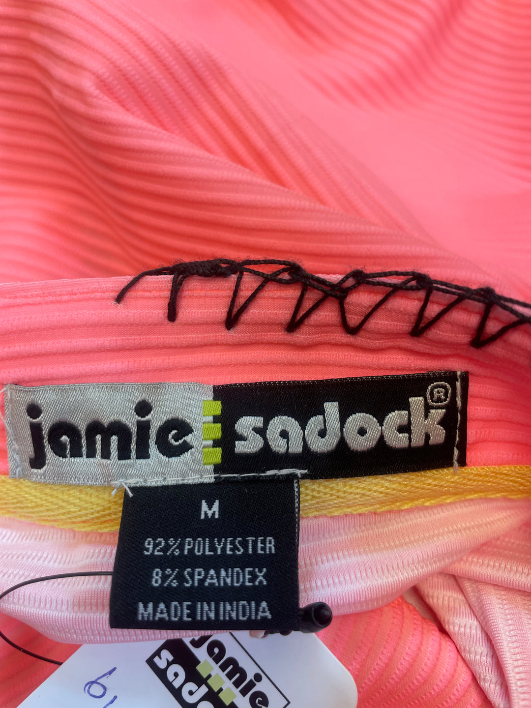 Jamie Sadock Womens Quarter Zip Sleeveless Polo - Strawberry/Black