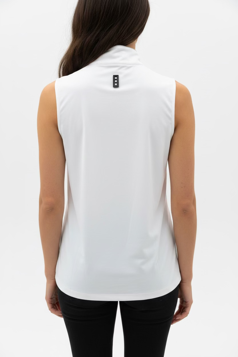 Jamie Sadock Womens Heart Zip Sleeveless Polo - Cool Whip