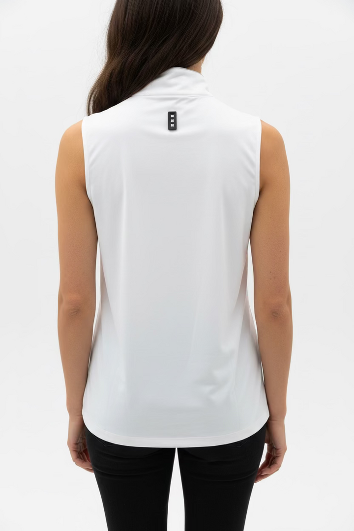 Jamie Sadock Womens Heart Zip Sleeveless Polo - Cool Whip