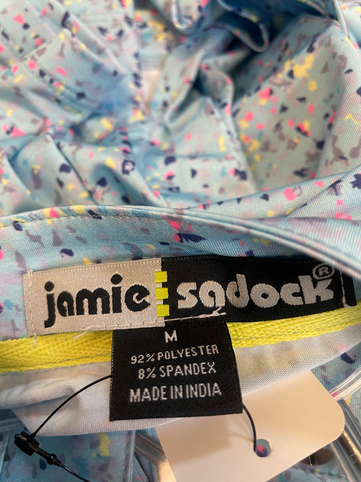 Jamie Sadock Womens Quarter Zip Sleeveless Polo - Blueberry/Confetti