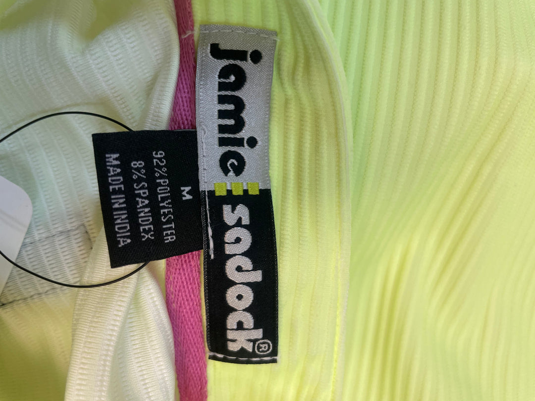 Jamie Sadock Womens Quarter Zip Sleeveless Polo - Glowing Neon
