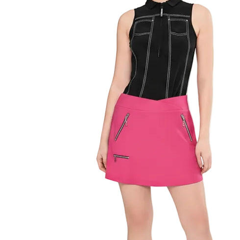 Jamie Sadock Womens Quarter Zip Sleeveless Polo - Black Pearl