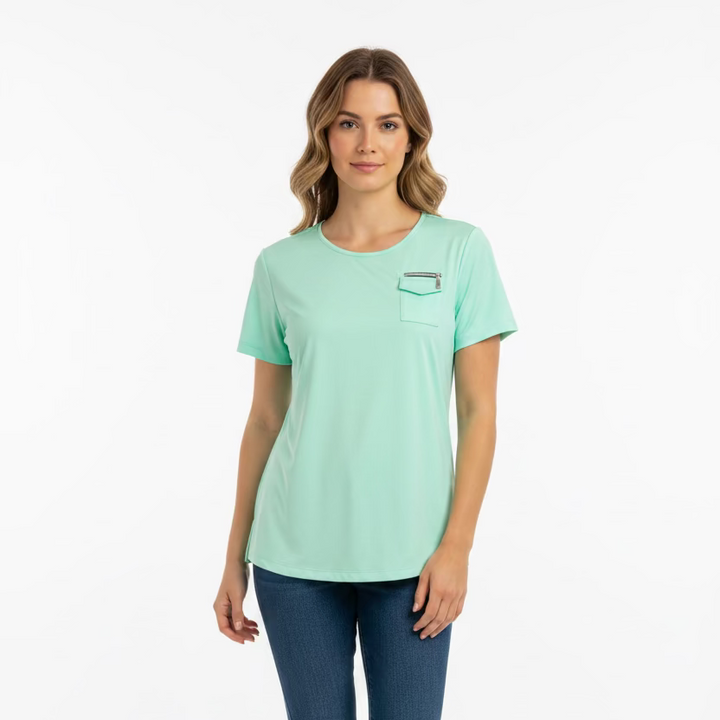 Jamie Sadock Womens Short Sleeve Top - Seafoam