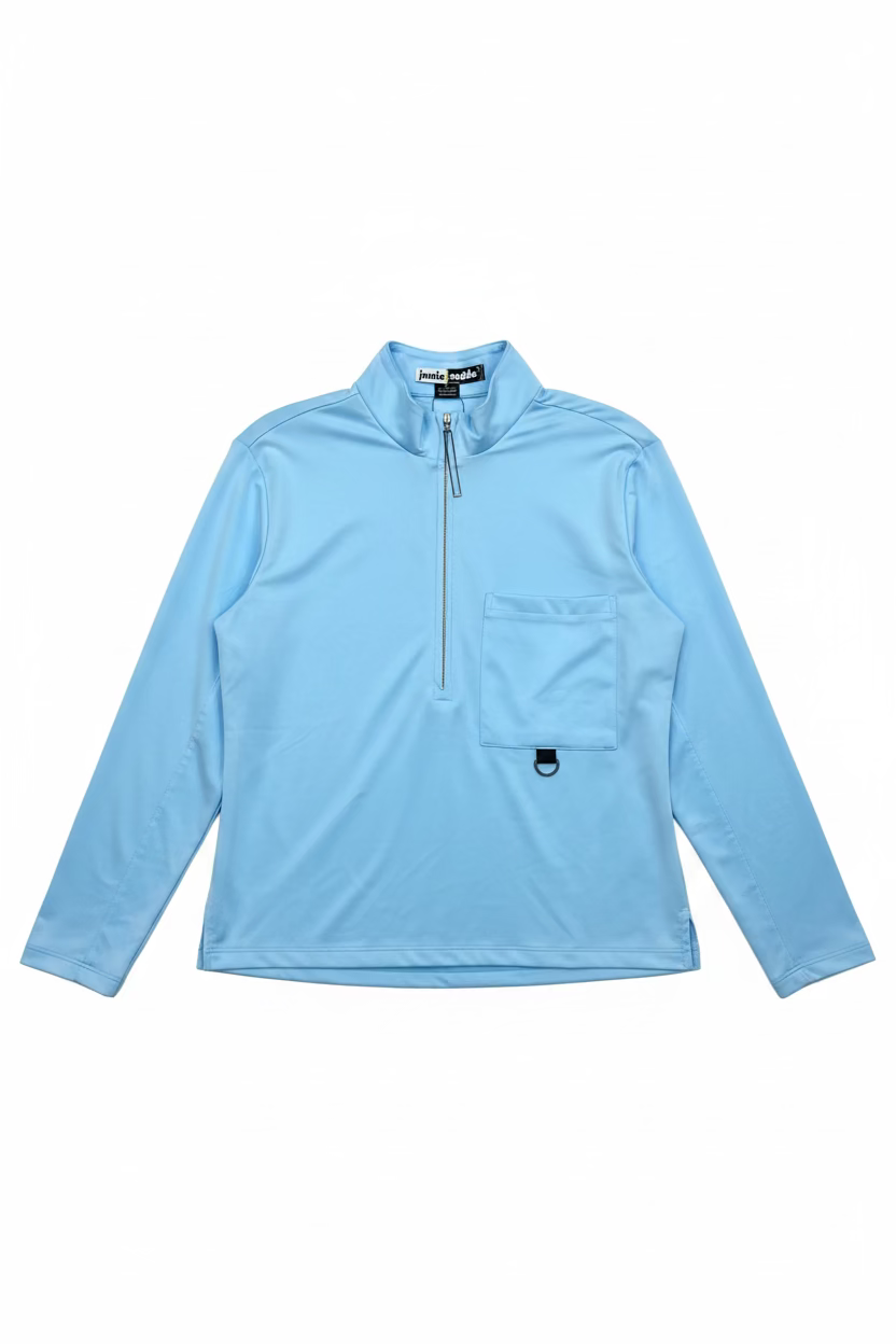 Jamie Sadock Womens Quarter Zip Long Sleeve Top - Ice Blue