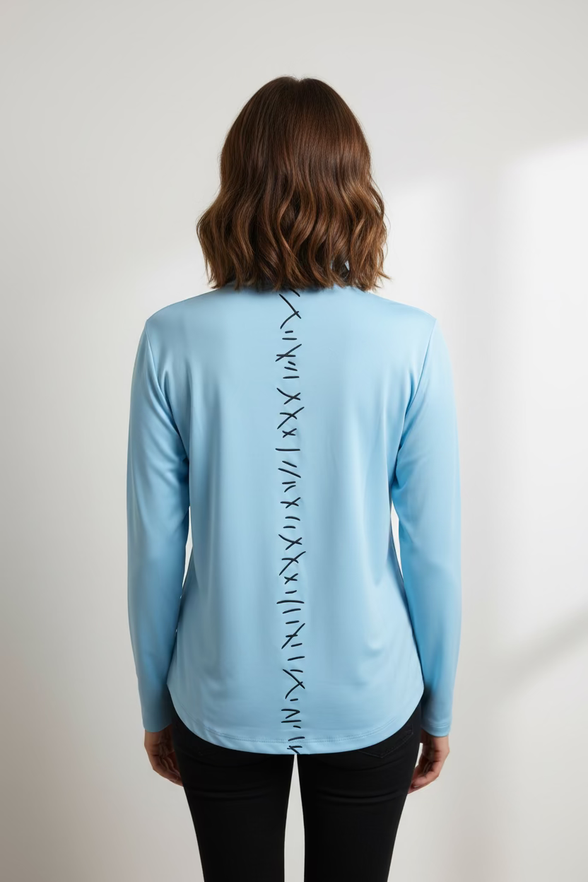 Jamie Sadock Womens Quarter Zip Long Sleeve Top - Ice Blue
