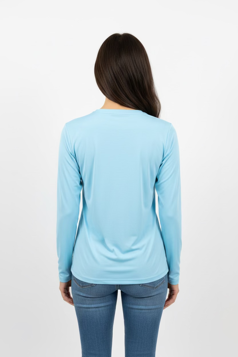Jamie Sadock Womens Casual Long Sleeve Top - Blue Summer Sky