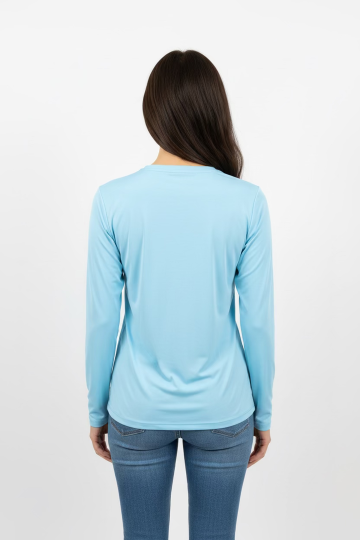Jamie Sadock Womens Casual Long Sleeve Top - Blue Summer Sky