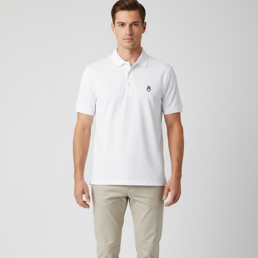 Holderness & Bourne Macdonald Short Sleeve Polo (w/logo) - White