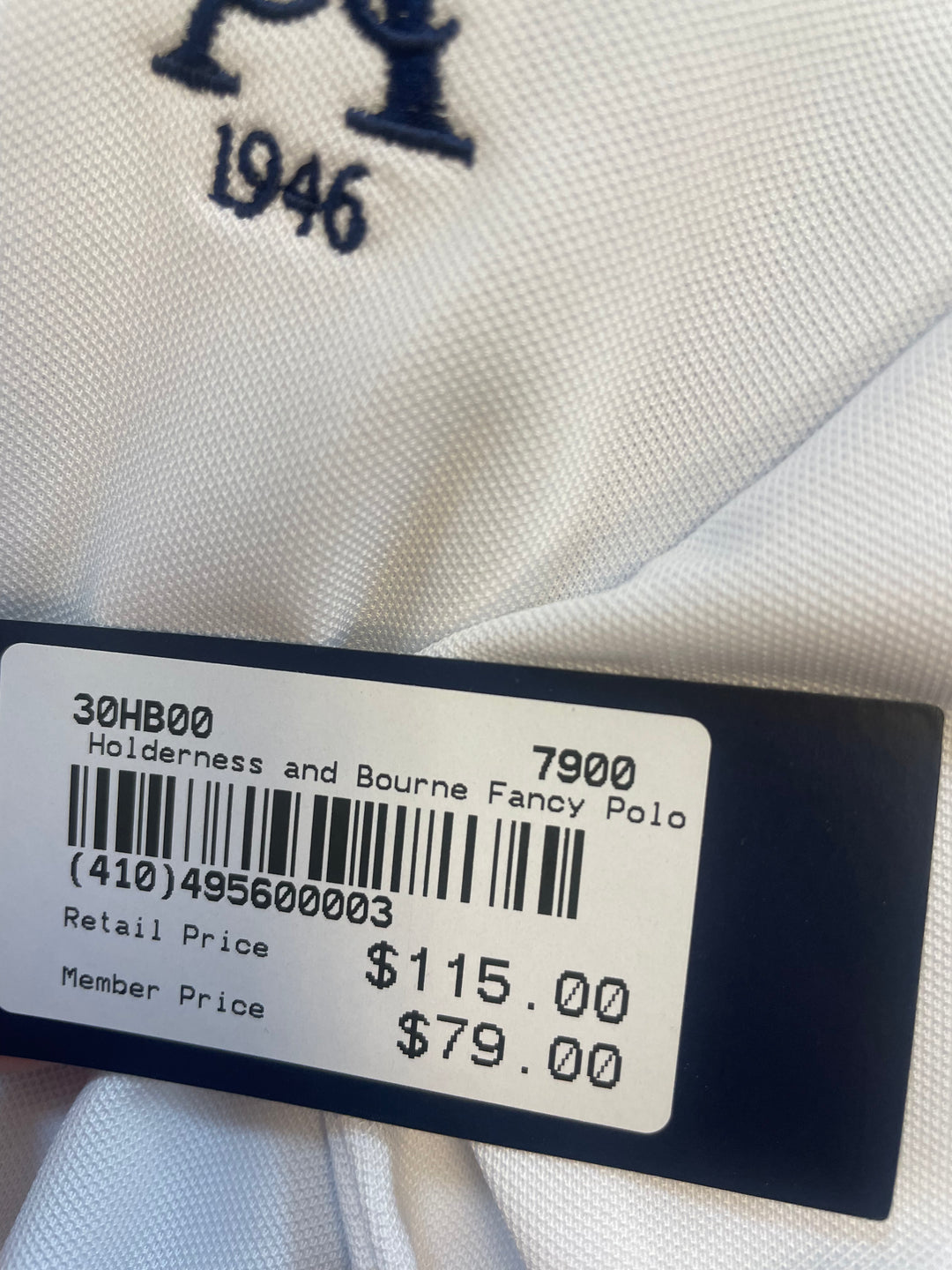 Holderness & Bourne Macdonald Short Sleeve Polo (w/logo) - White