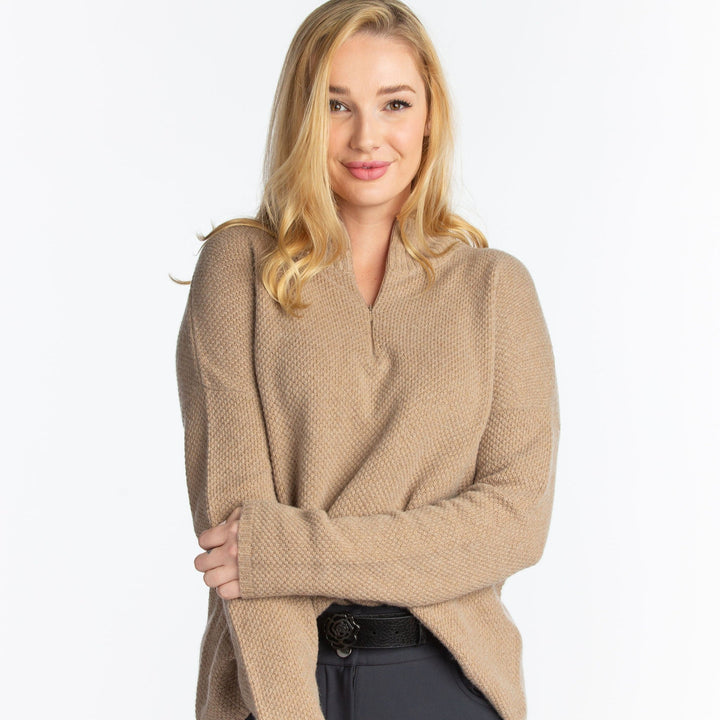 Sassy Boyfriend 1/4 Zip Quarter - Oatmeal