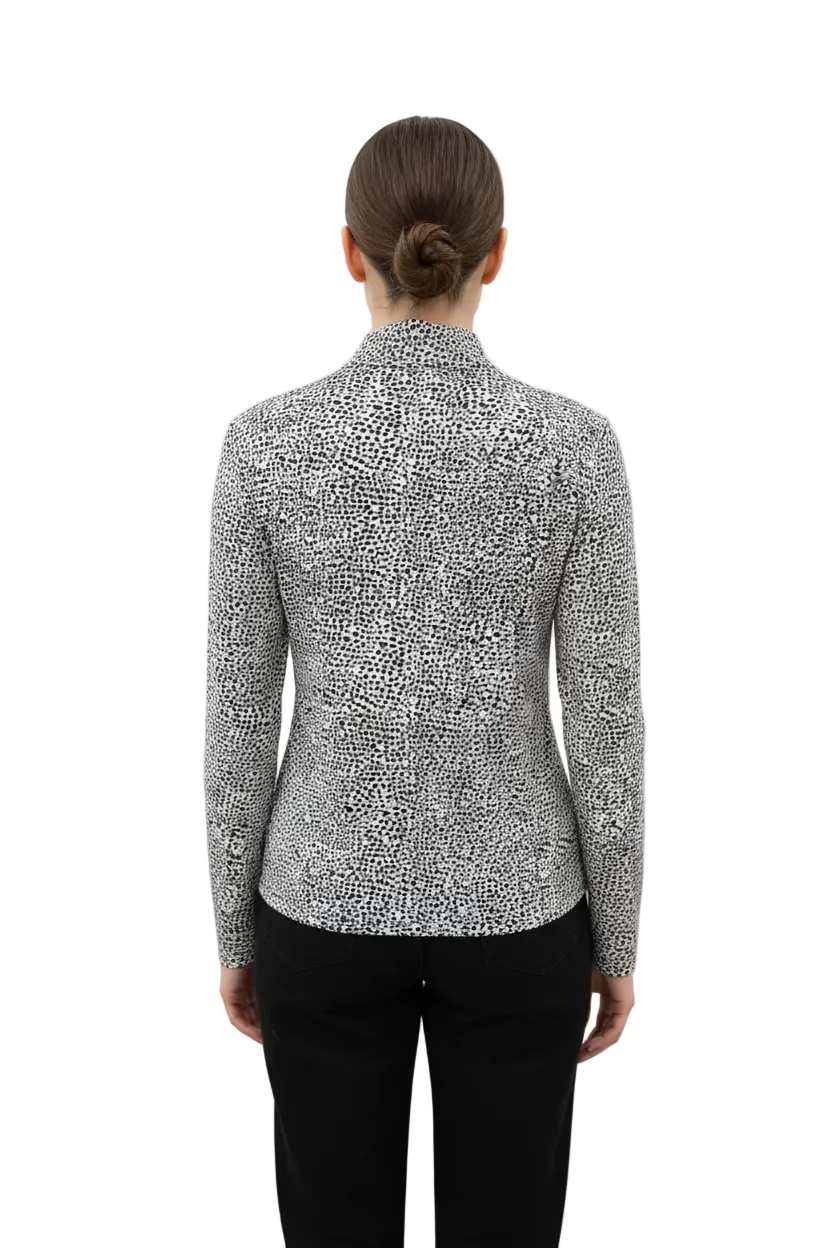 Jamie Sadock Womens Zip Long Sleeve Top - Animal Party