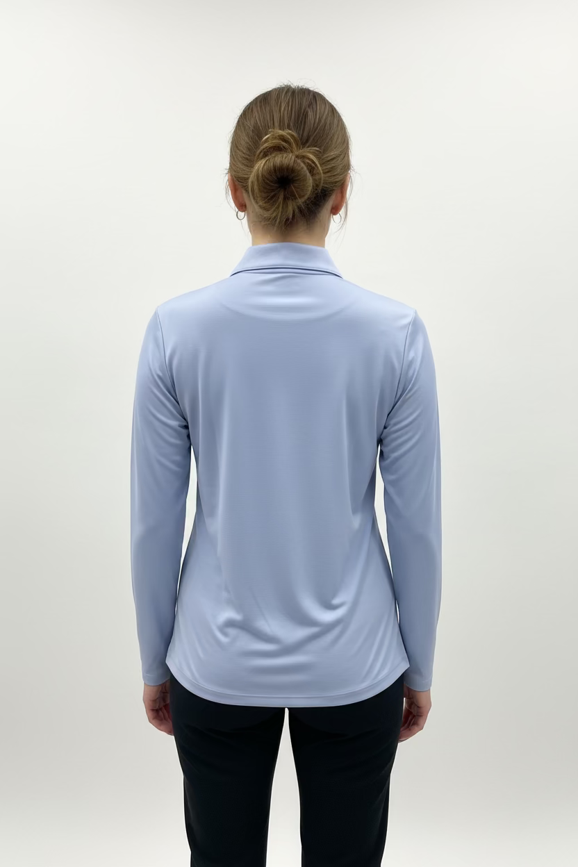 Jamie Sadock Womens Zip Long Sleeve Top - Blue Haze - Medium