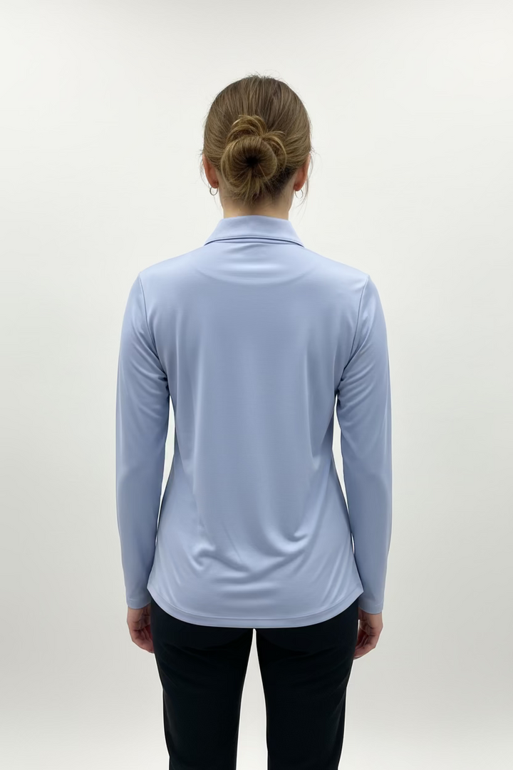 Jamie Sadock Womens Zip Long Sleeve Top - Blue Haze - Medium