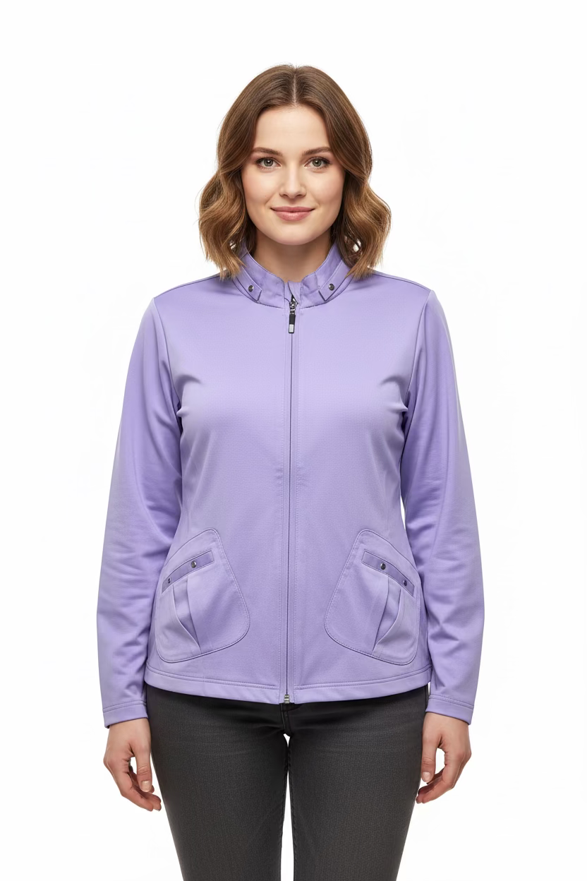 Jamie Sadock Womens Zip Long Sleeve Jacket - Purple Taffy