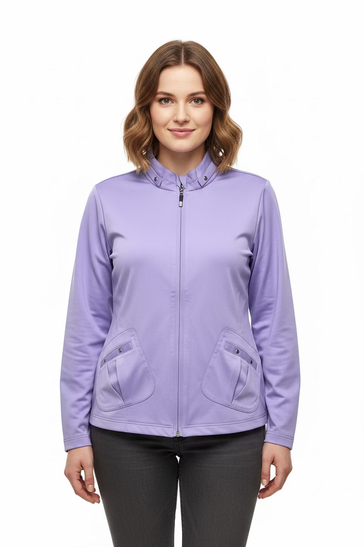 Jamie Sadock Womens Zip Long Sleeve Jacket - Purple Taffy