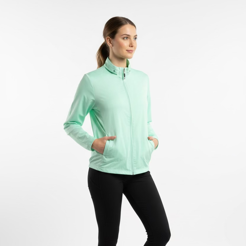 Jamie Sadock Womens Zip Long Sleeve Jacket - Seafoam