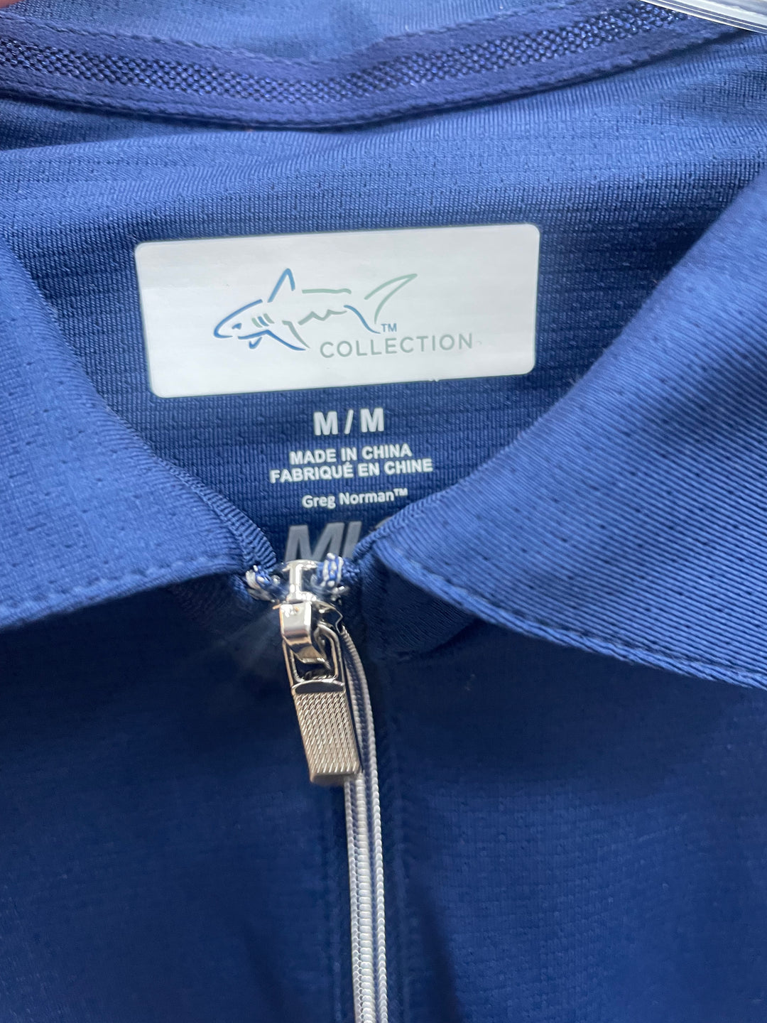 Greg Norman Womens Long Sleeve Zip Collar Polo - Marina Navy