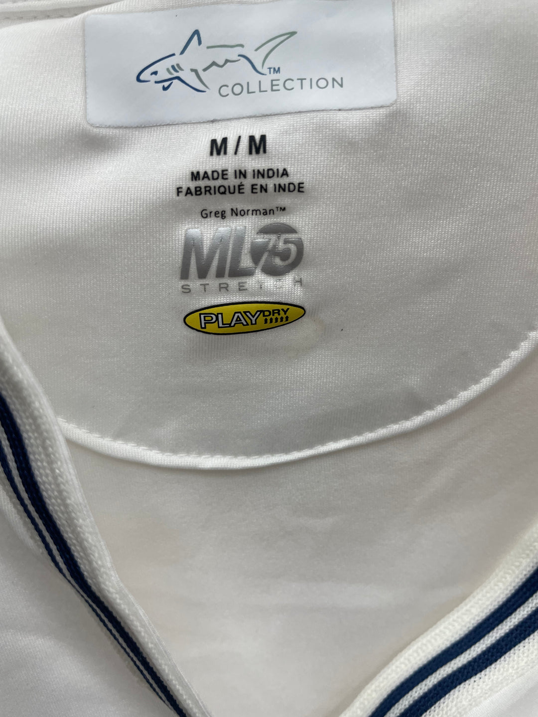 Greg Norman Womens Short Sleeve Polo - Blizzard/Navy - Medium
