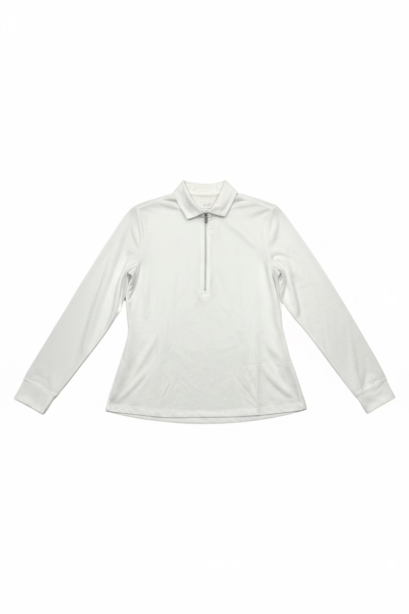 Greg Norman Womens Long Sleeve Collar Polo - Blizzard - Medium