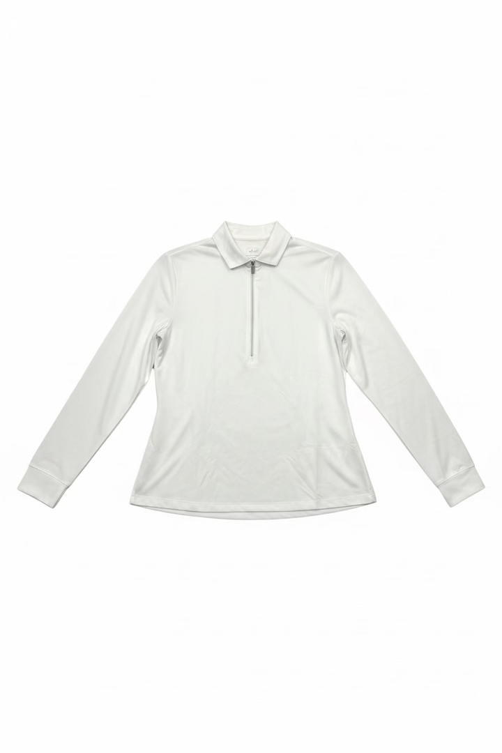 Greg Norman Womens Long Sleeve Collar Polo - Blizzard - Medium