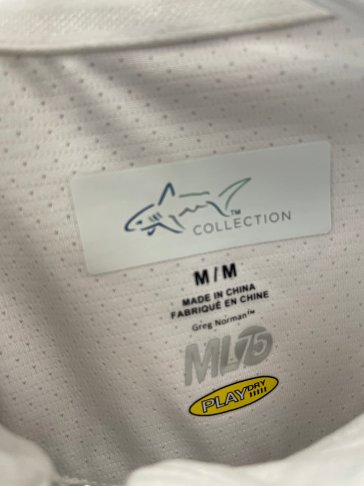 Greg Norman Womens Long Sleeve Collar Polo - Blizzard - Medium