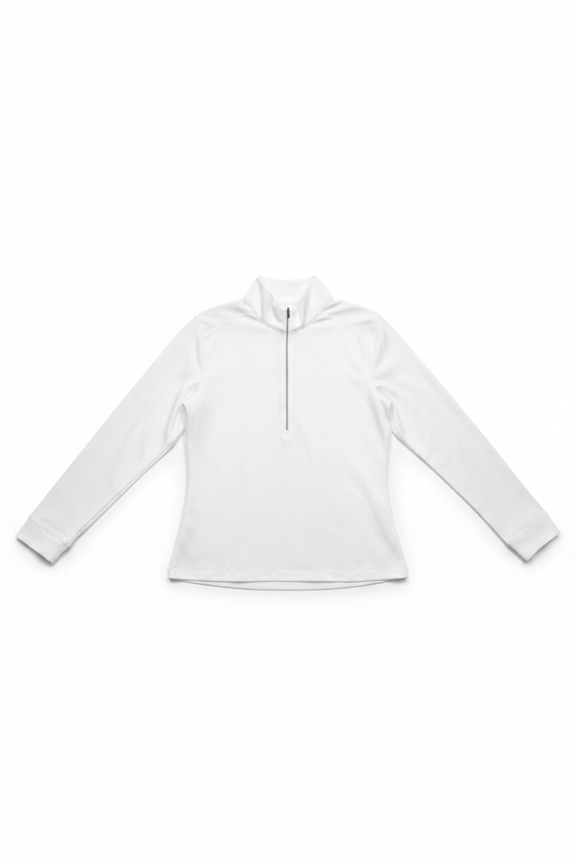 Greg Norman Womens Long Sleeve Zip Polo - Blizzard - Medium