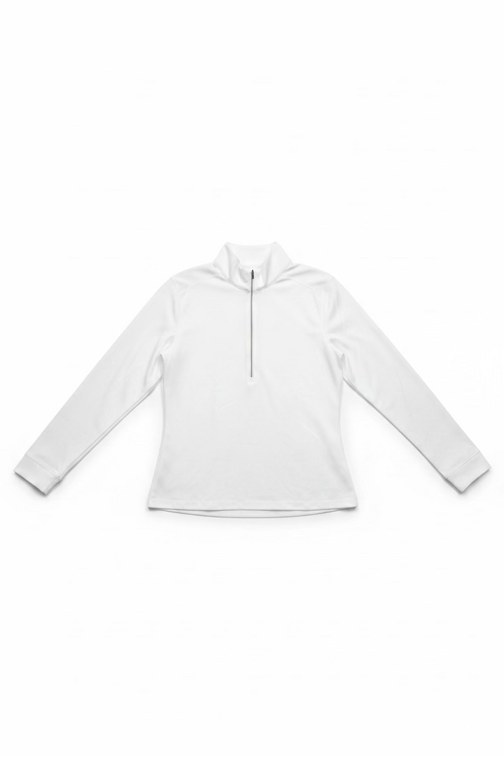 Greg Norman Womens Long Sleeve Zip Polo - Blizzard - Medium