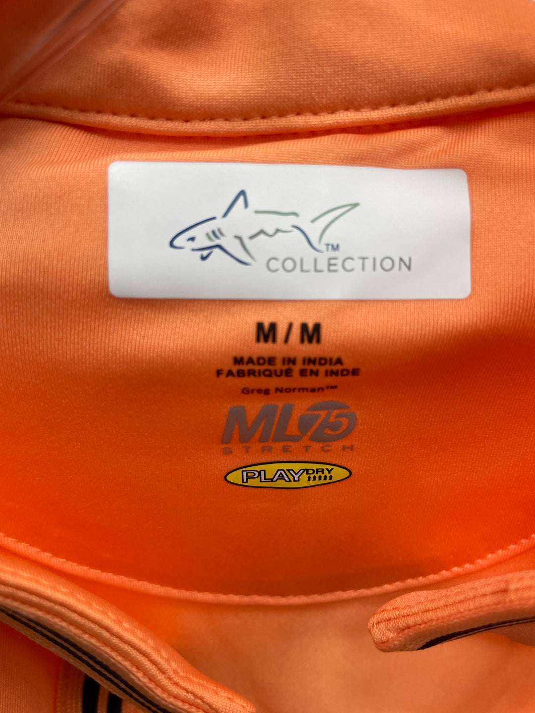 Greg Norman Womens Short Sleeve Polo - Mango/Navy