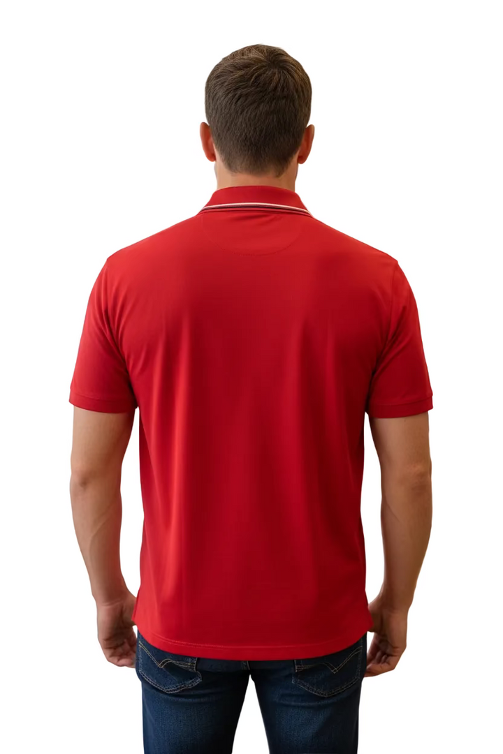 Greg Norman Mens Short Sleeve Polo - Patriot Red - Large