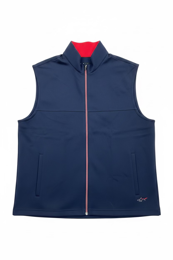 Greg Norman Mens Stars/Stripes Zip Vest - Flag Navy