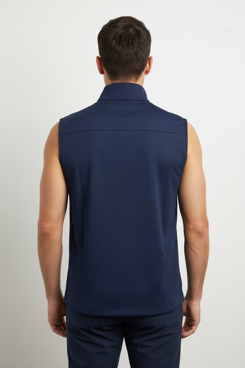 Greg Norman Mens Stars/Stripes Zip Vest - Flag Navy