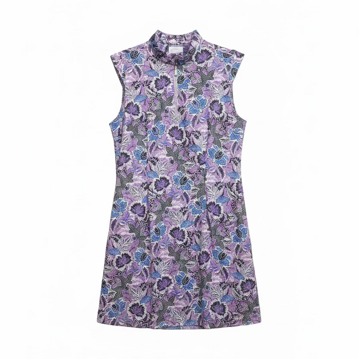 Greg Norman Womens Floral Sleeveless Dress - Lavender/Sky Blue