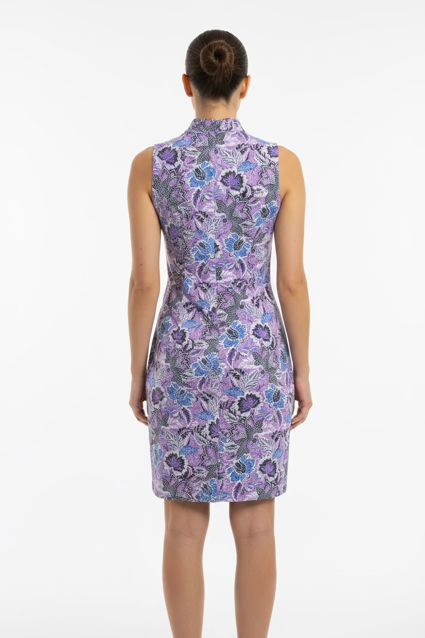 Greg Norman Womens Floral Sleeveless Dress - Lavender/Sky Blue