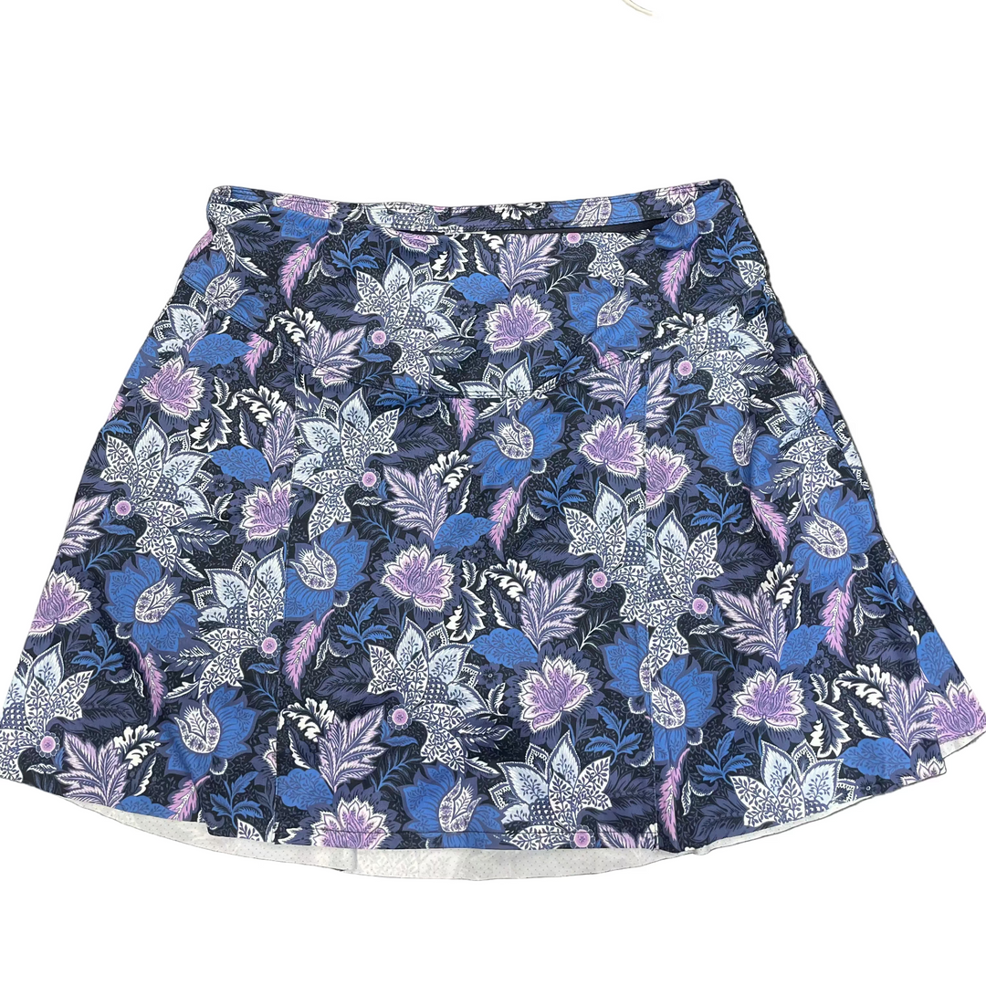 Greg Norman Womens Floral Skort (16') - Black/Sky Blue/Lavender