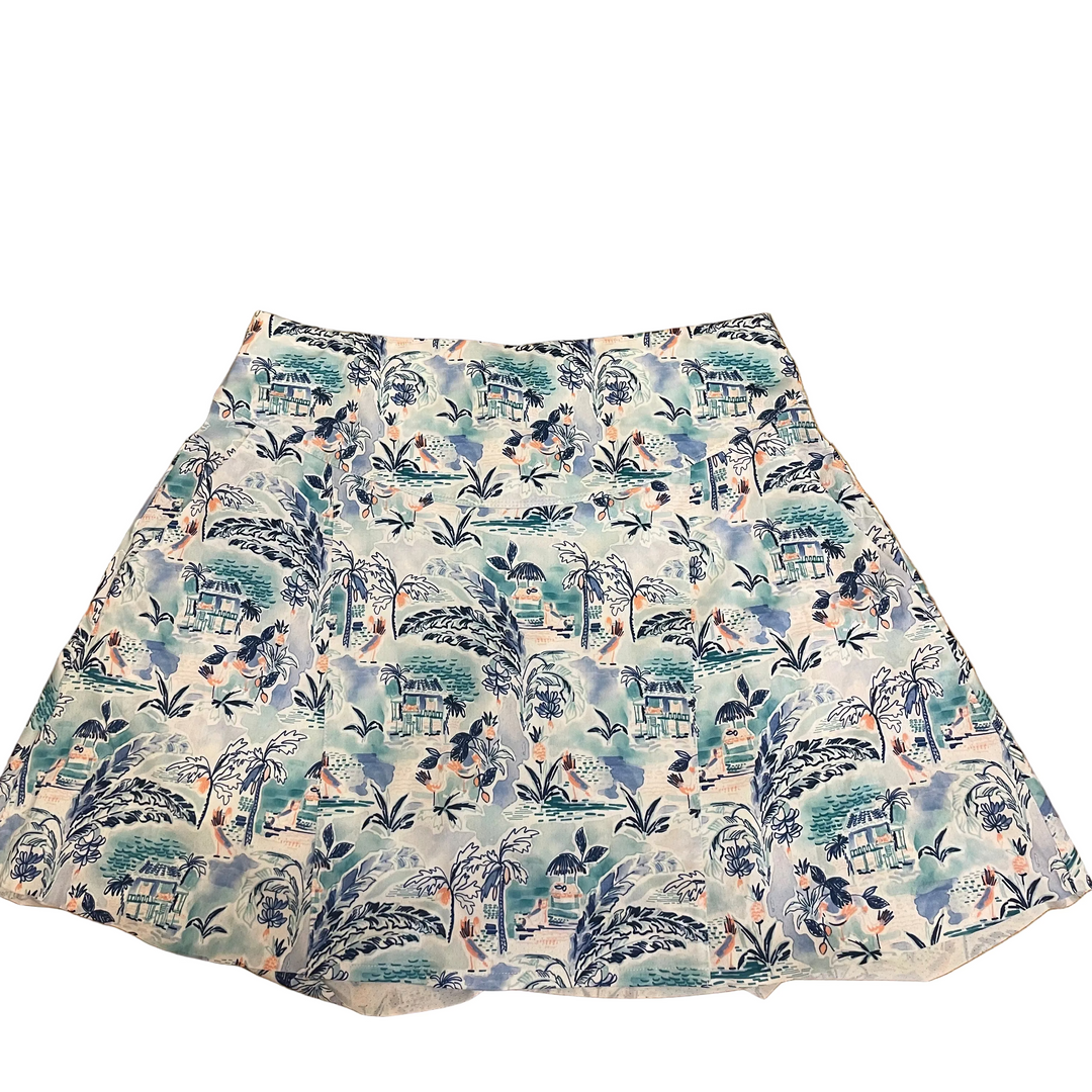 Greg Norman Womens Mandiville Paradise Skort (16') - Blue Breeze/Seafoam