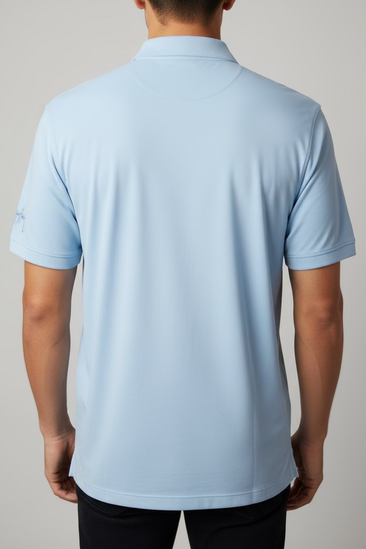Greg Norman Mens Shark Short Sleeve Polo - Ocean Blue