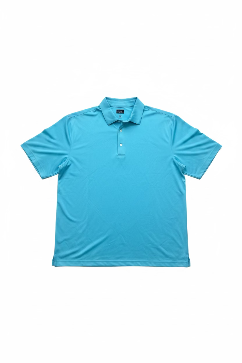 Greg Norman Mens Short Sleeve Casual Polo - Turquoise Sea
