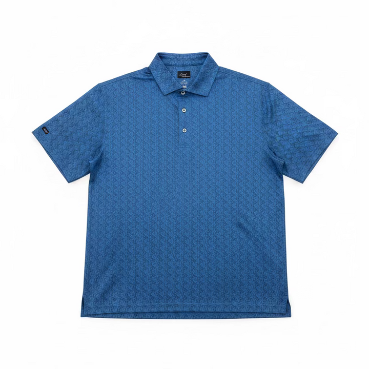 Greg Norman Mens Short Sleeve Tikki Time Polo - Electric Blue