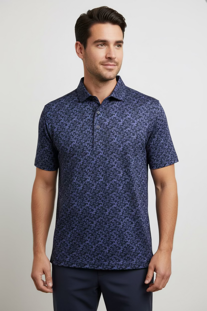 Greg Norman Mens Short Sleeve Coral Polo - Dusty Purple