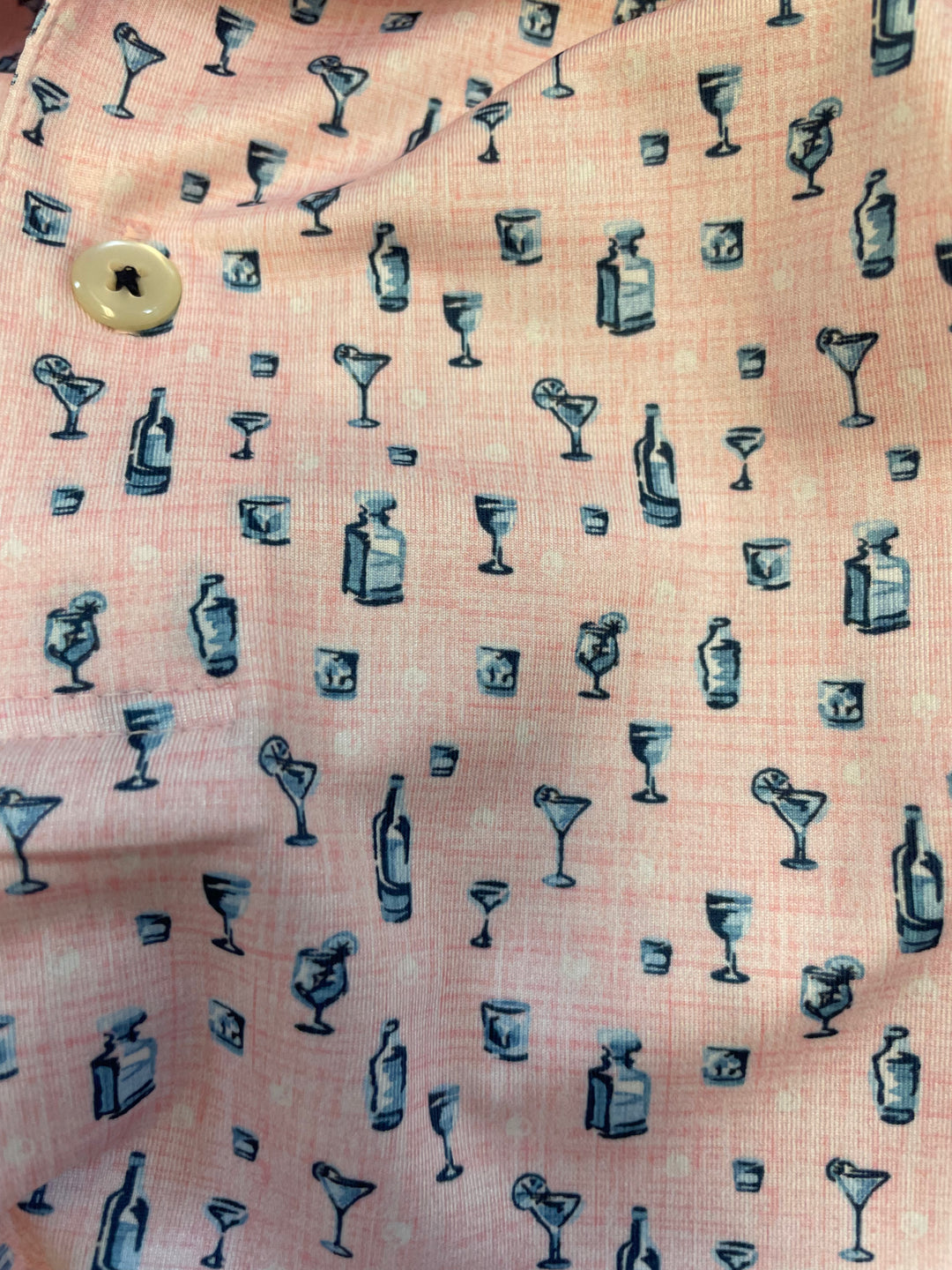 Greg Norman Mens Short Sleeve Martini Polo - Rose Shadow/Sky Blue